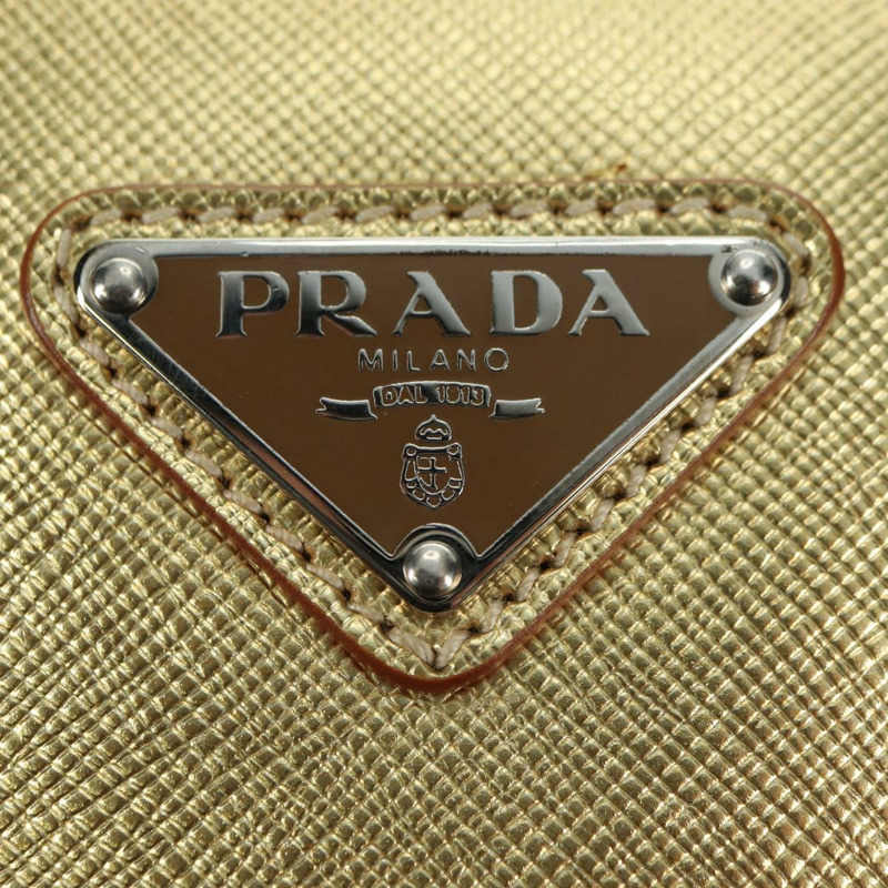 【日本直送】PRADA 手提包 Safiano 皮革 金色 Auth 179187SV-20