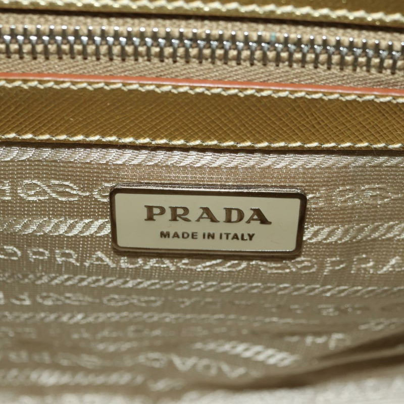【日本直送】PRADA 手提包 Safiano 皮革 金色 Auth 179187SV-23