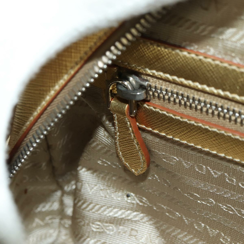 【日本直送】PRADA 手提包 Safiano 皮革 金色 Auth 179187SV-27