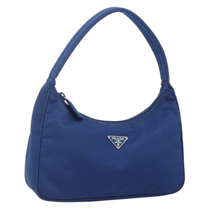 【日本直送】PRADA 尼龍藍銀色手提包 Auth 179144A-0