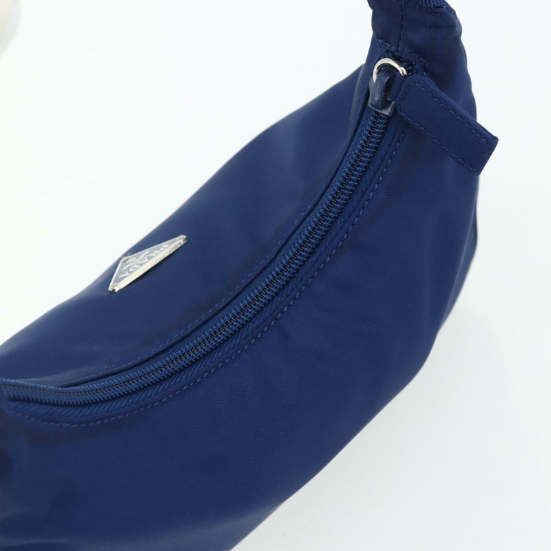 【日本直送】PRADA 尼龍藍銀色手提包 Auth 179144A-5