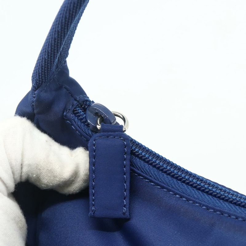 【日本直送】PRADA 尼龍藍銀色手提包 Auth 179144A-9