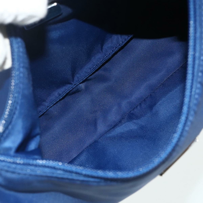 【日本直送】PRADA 尼龍藍銀色手提包 Auth 179144A-10