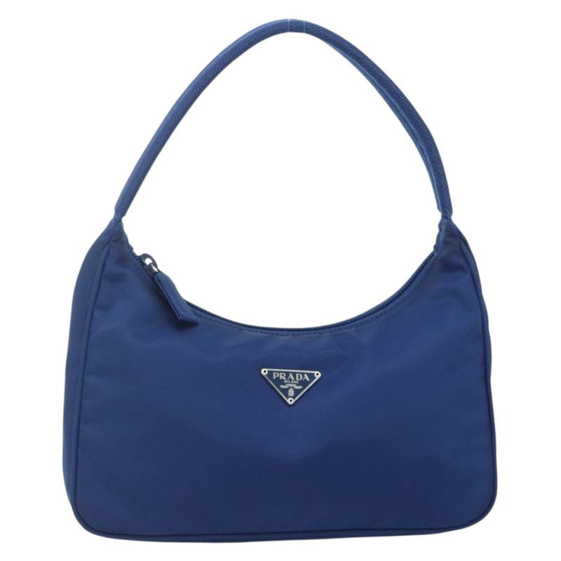 【日本直送】PRADA 尼龍藍銀色手提包 Auth 179144A-12