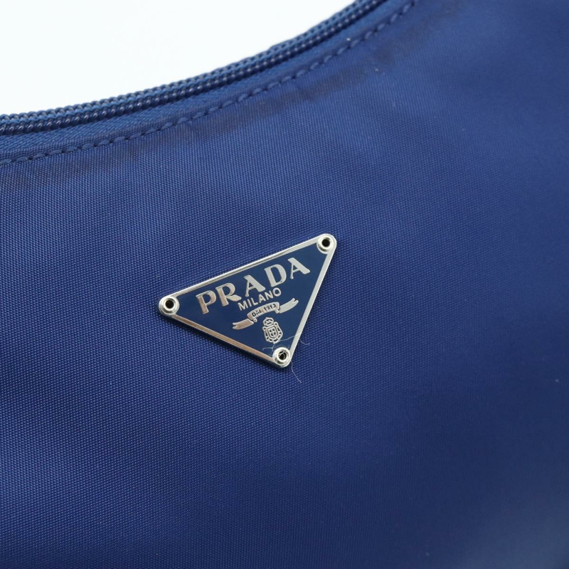 【日本直送】PRADA 尼龍藍銀色手提包 Auth 179144A-16