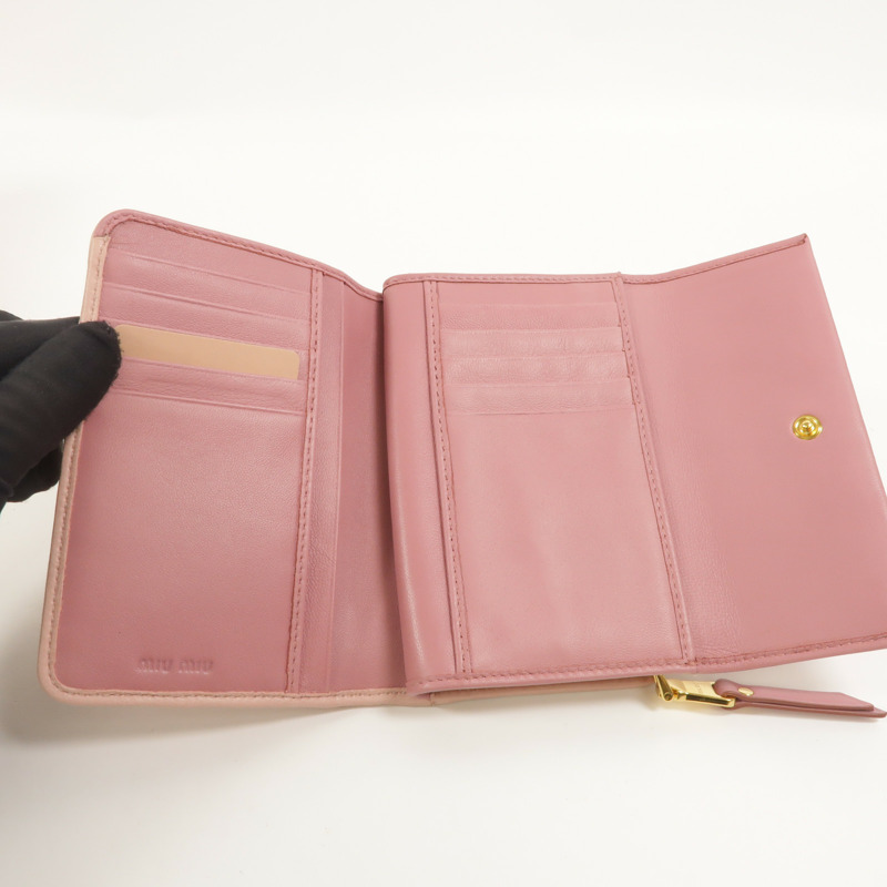 Miu Miu 羊皮皮革Matelasse Wallet錢包-6