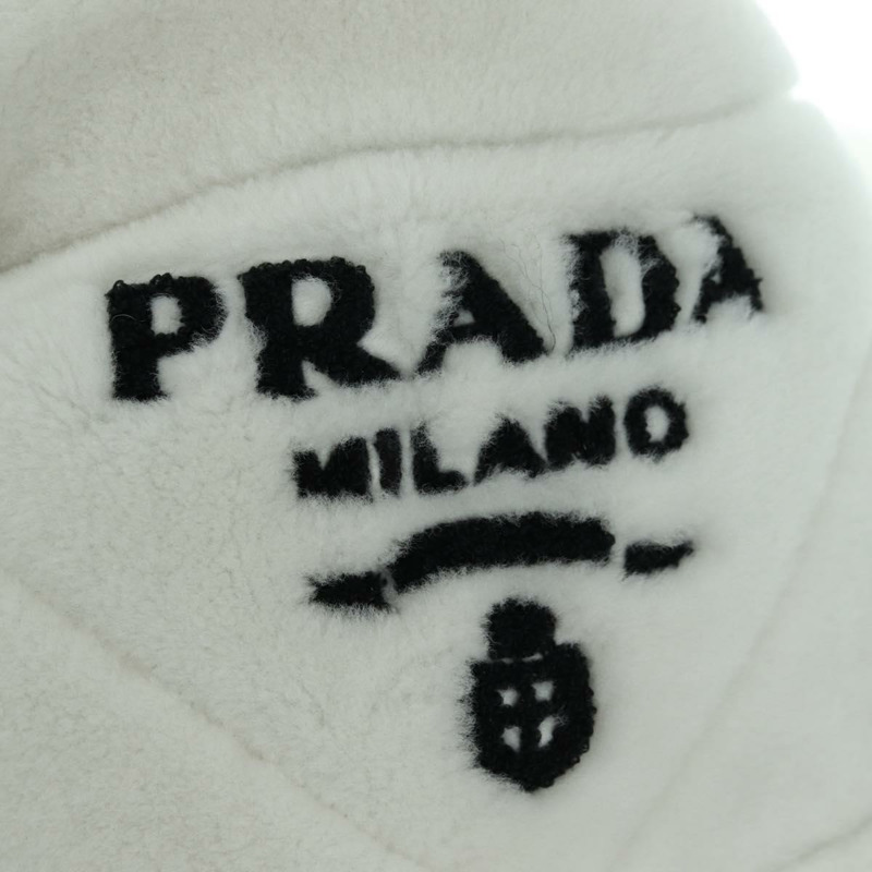 【日本直送】PRADA羊毛手提包 Mouton 白色銀色 Auth mr2498V-16