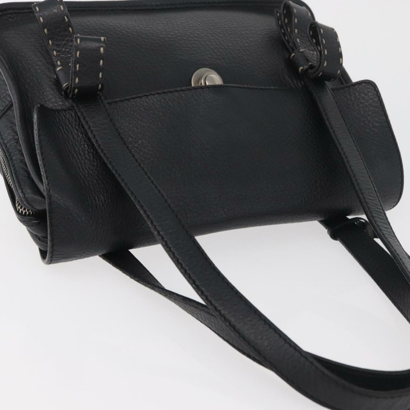 【日本直送】PRADA Vienna Fifty 手提包 皮革 黑色 銀色 BR1932 正品 mr2512A-5