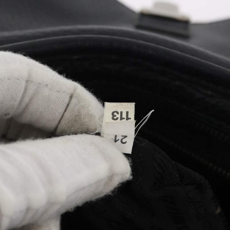 【日本直送】PRADA Vienna Fifty 手提包 皮革 黑色 銀色 BR1932 正品 mr2512A-9