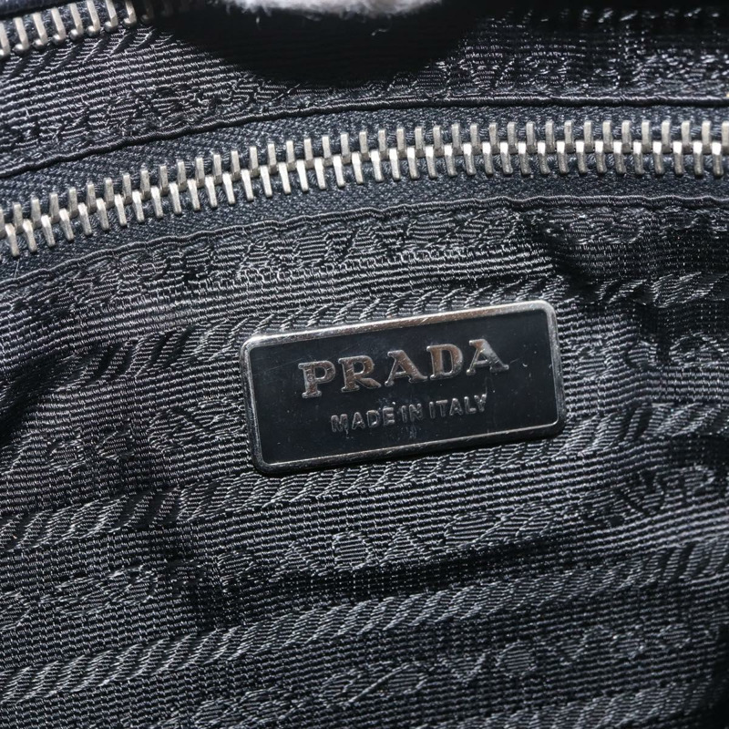 【日本直送】PRADA Vienna Fifty 手提包 皮革 黑色 銀色 BR1932 正品 mr2512A-21