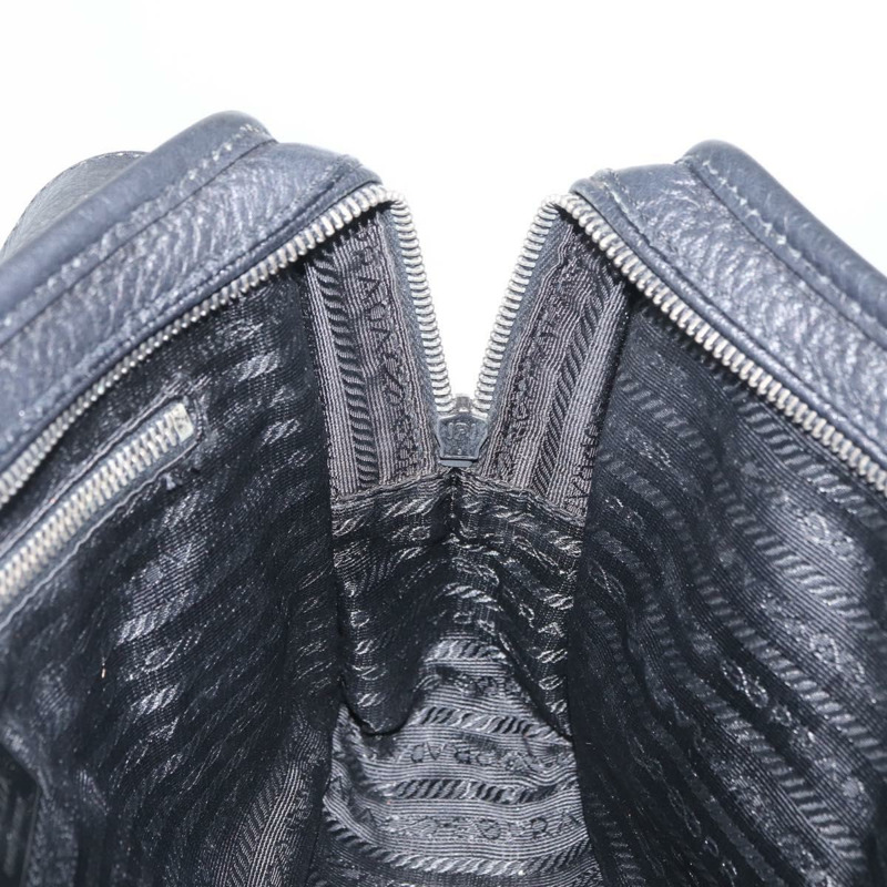 【日本直送】PRADA Vienna Fifty 手提包 皮革 黑色 銀色 BR1932 正品 mr2512A-22