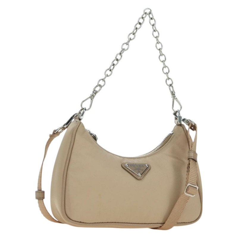 【日本直送】PRADA 尼龍雙肩包 米色 銀色 正品 179223M-0