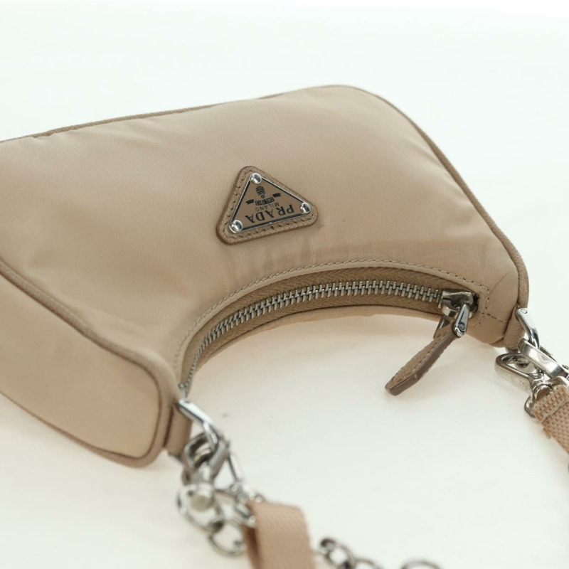 【日本直送】PRADA 尼龍雙肩包 米色 銀色 正品 179223M-5