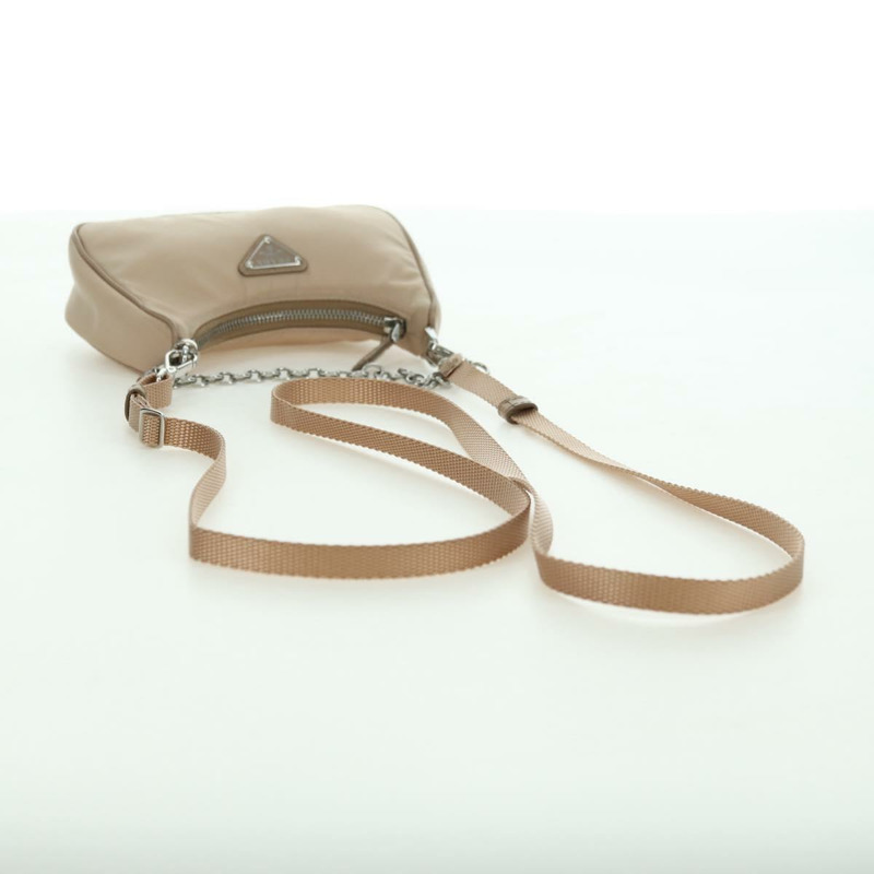 【日本直送】PRADA 尼龍雙肩包 米色 銀色 正品 179223M-7