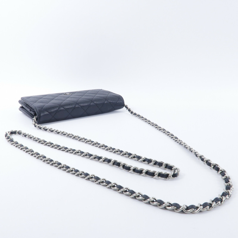 CHANEL 牛皮皮革WOC Wallet On Chain鏈帶肩背袋-9