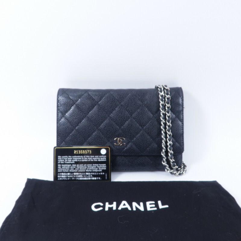 CHANEL 牛皮皮革WOC Wallet On Chain鏈帶肩背袋-10
