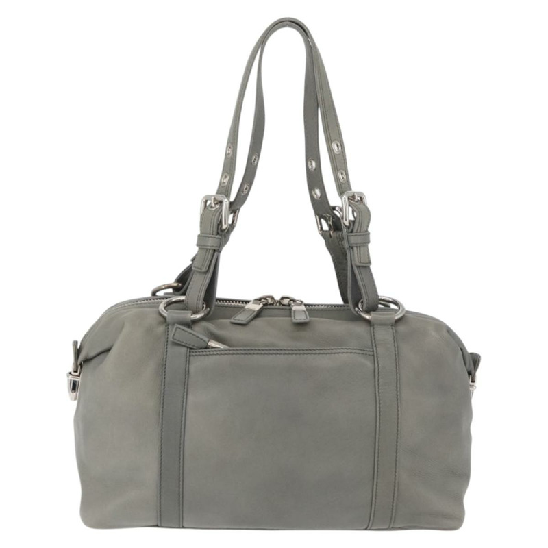 【日本直送】PRADA 手提包 皮革 灰色 銀色 正品 179402A-1