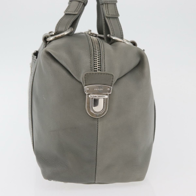 【日本直送】PRADA 手提包 皮革 灰色 銀色 正品 179402A-2