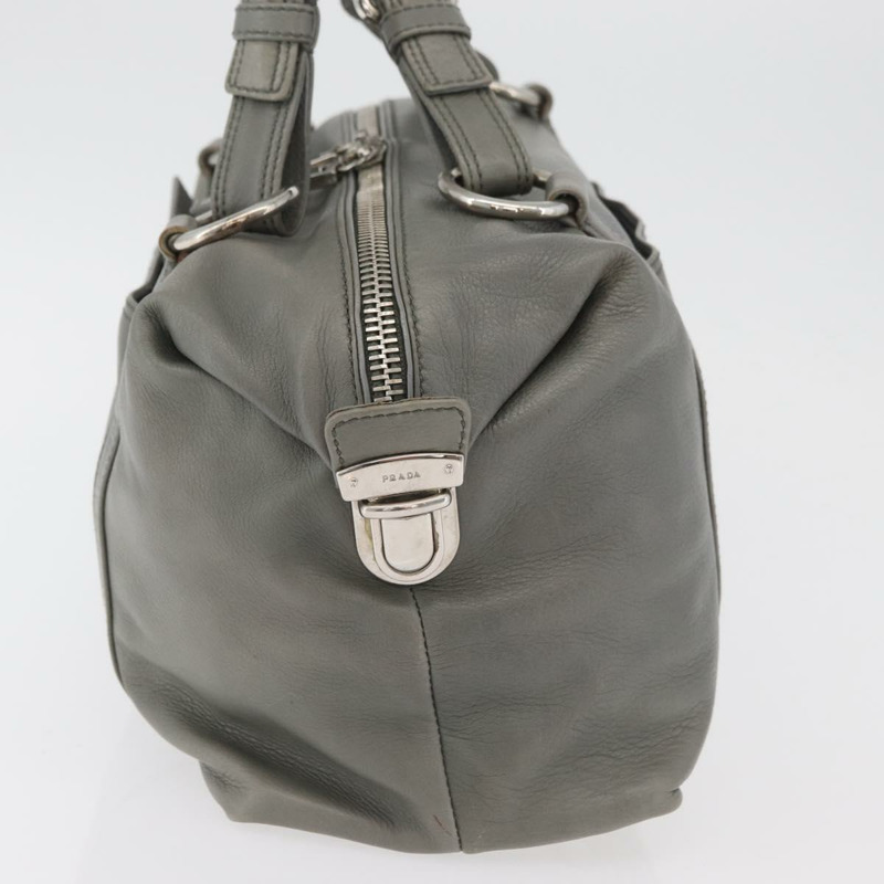 【日本直送】PRADA 手提包 皮革 灰色 銀色 正品 179402A-3