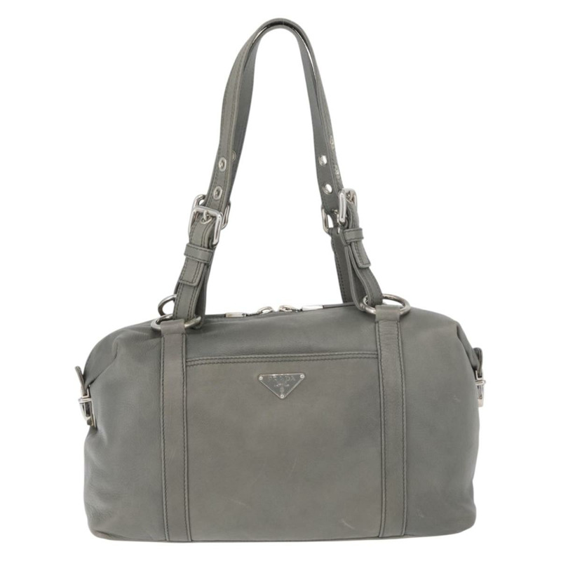 【日本直送】PRADA 手提包 皮革 灰色 銀色 正品 179402A-12
