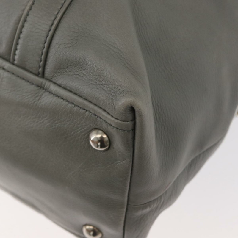 【日本直送】PRADA 手提包 皮革 灰色 銀色 正品 179402A-15