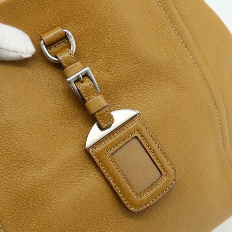 【日本直送】PRADA 手提包 皮革 棕色 銀色 正品 179442A-9