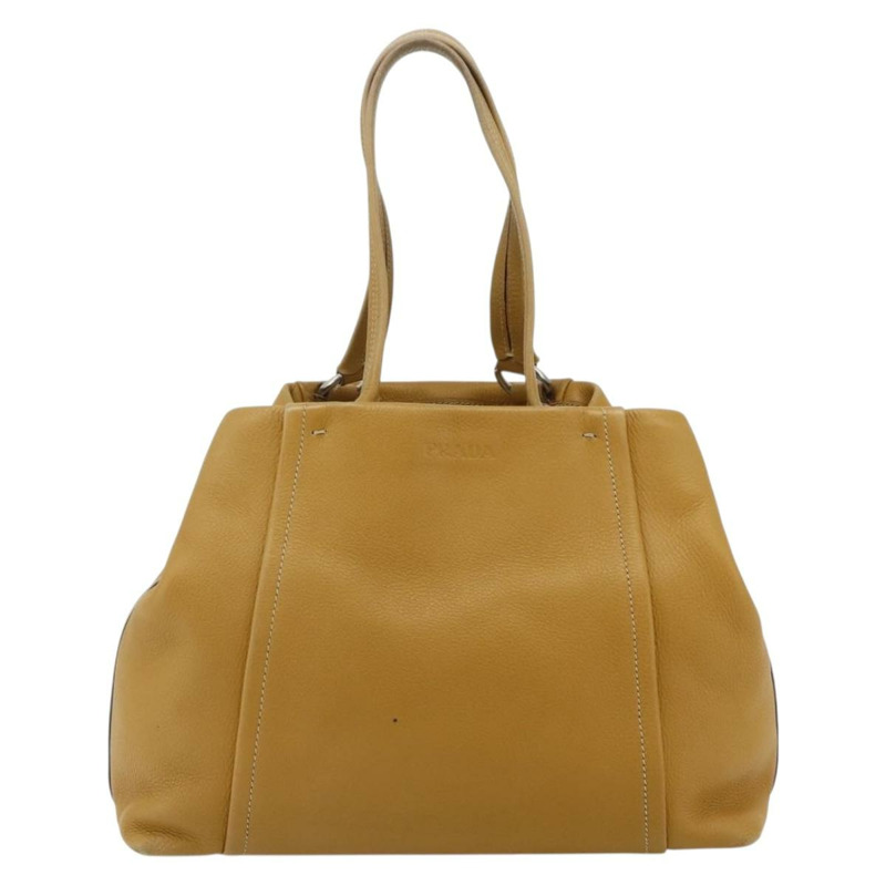 【日本直送】PRADA 手提包 皮革 棕色 銀色 正品 179442A-12