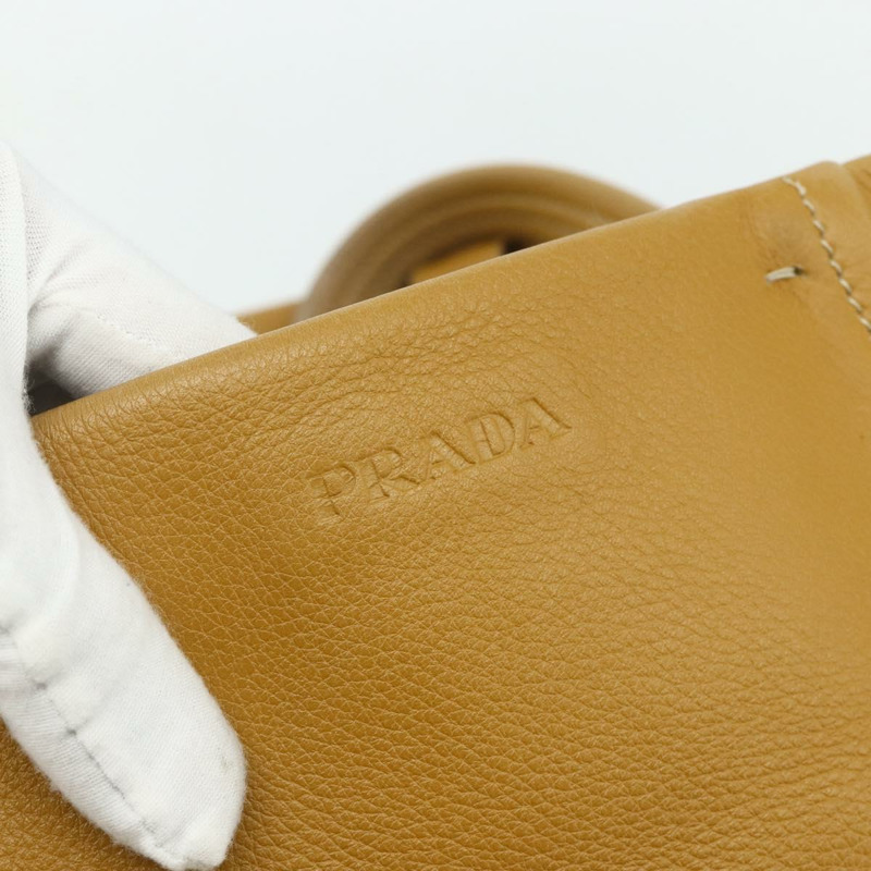 【日本直送】PRADA 手提包 皮革 棕色 銀色 正品 179442A-16