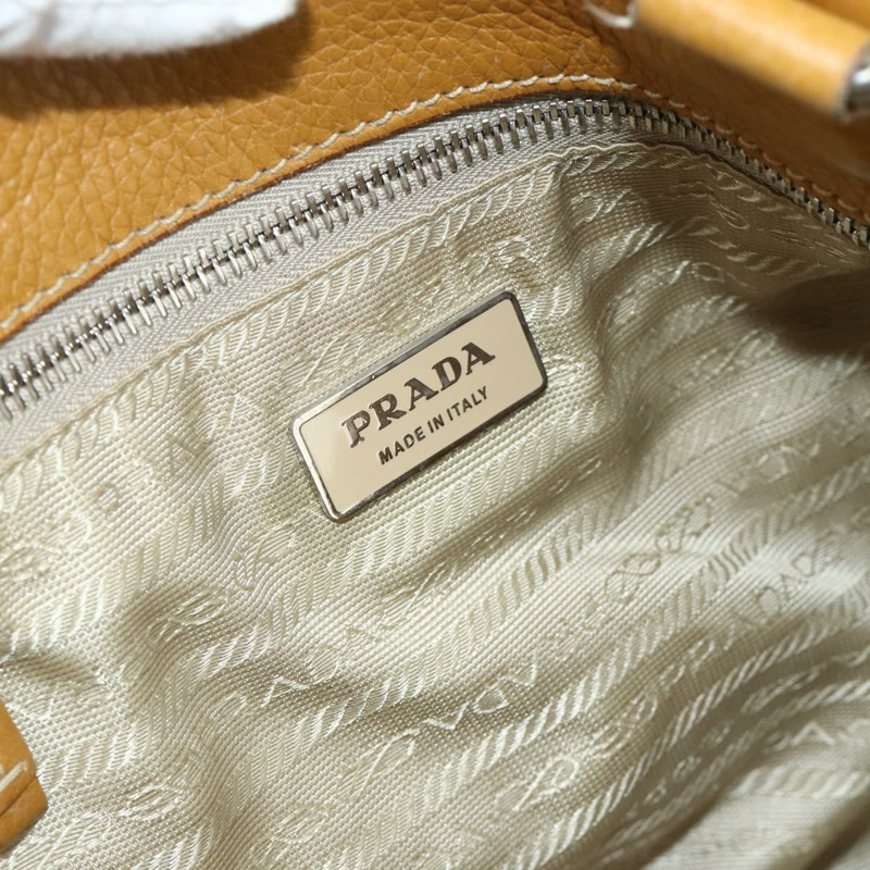 【日本直送】PRADA 手提包 皮革 棕色 銀色 正品 179442A-17
