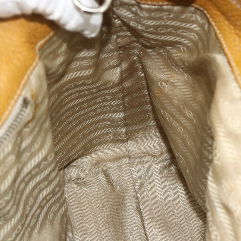 【日本直送】PRADA 手提包 皮革 棕色 銀色 正品 179442A-18