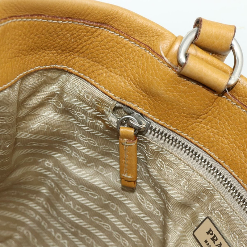 【日本直送】PRADA 手提包 皮革 棕色 銀色 正品 179442A-20