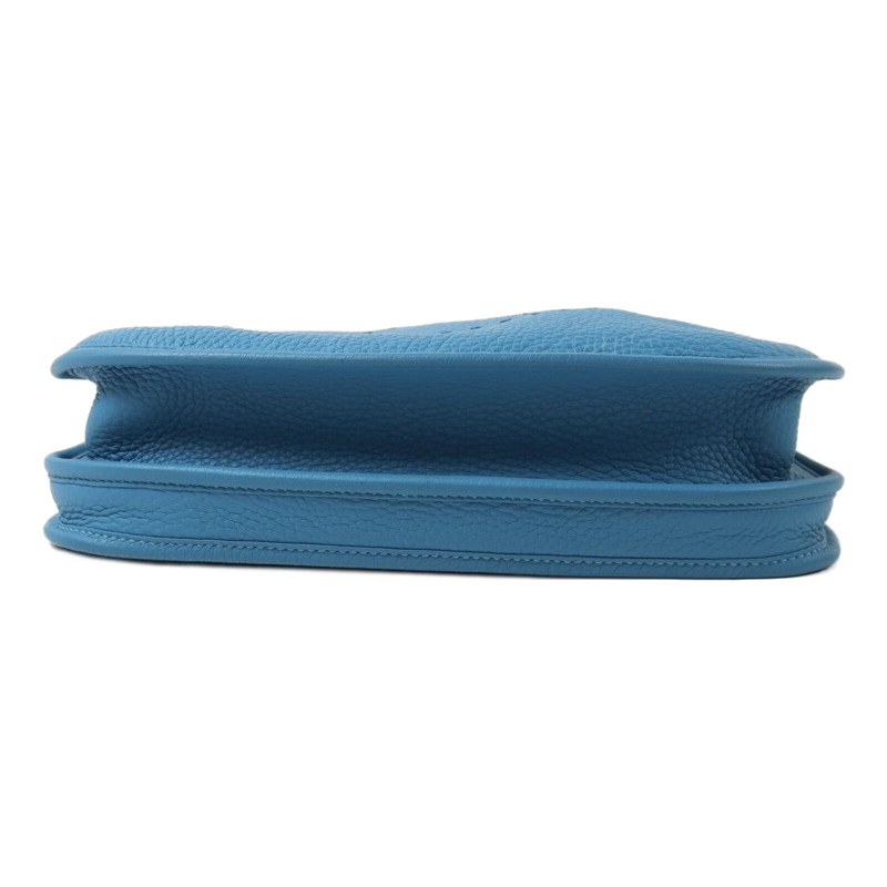 HERMES Clemence皮革Evelyne PM肩背袋Bleu Izmir-3