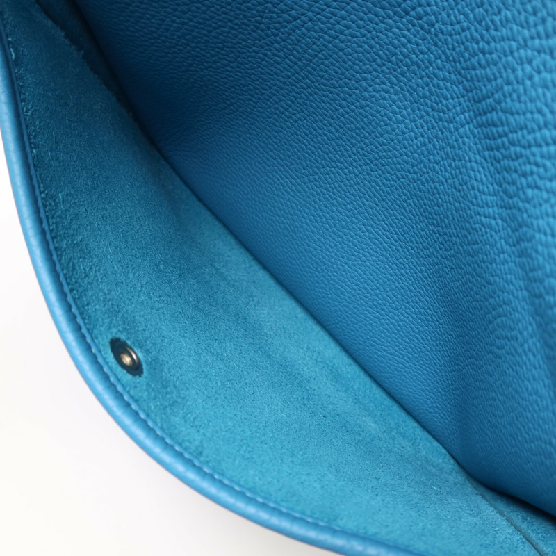 HERMES Clemence皮革Evelyne PM肩背袋Bleu Izmir-5