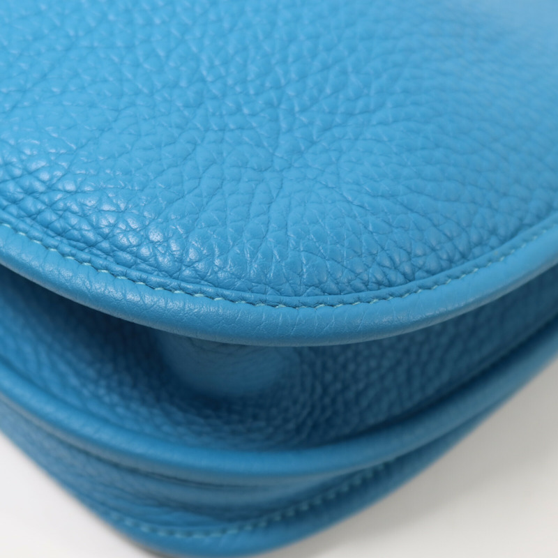 HERMES Clemence皮革Evelyne PM肩背袋Bleu Izmir-12
