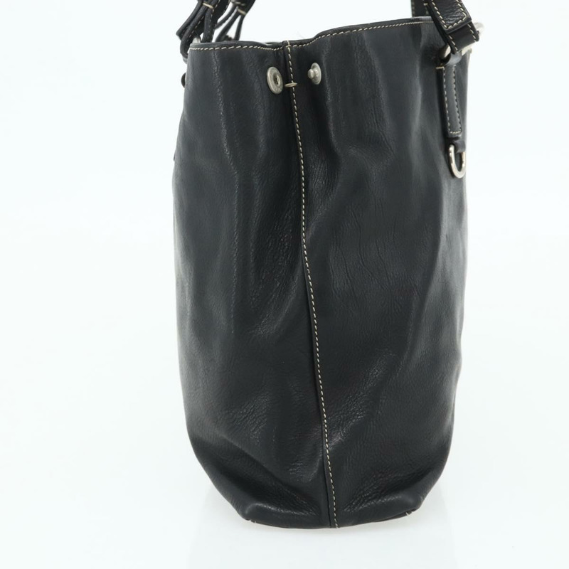 【日本直送】PRADA 皮革手提包 黑色 銀色 正品 179472A-2
