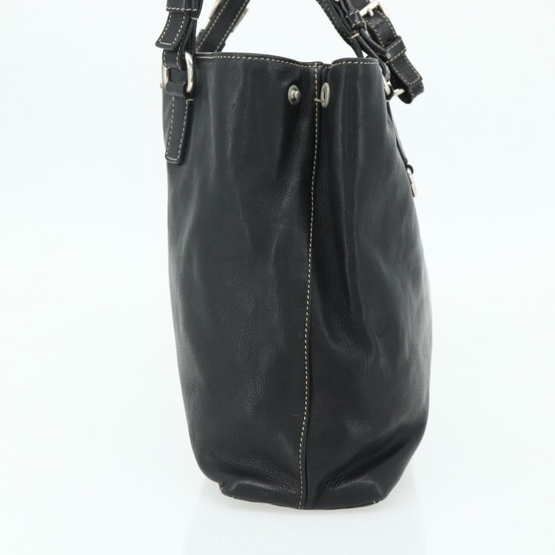【日本直送】PRADA 皮革手提包 黑色 銀色 正品 179472A-3