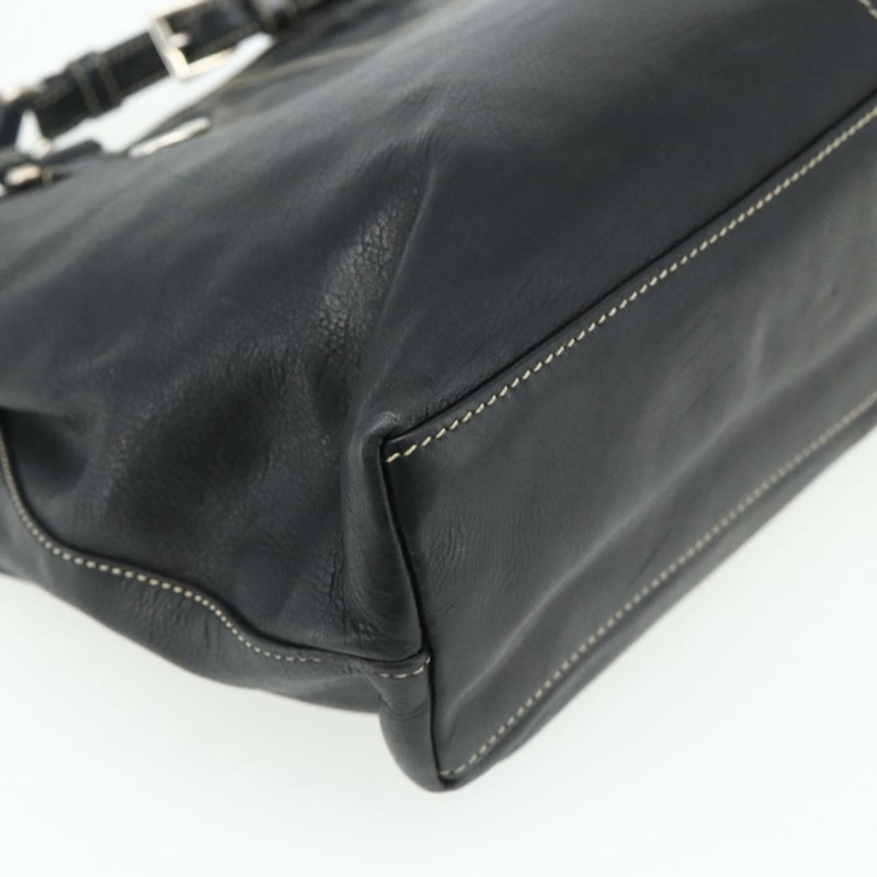 【日本直送】PRADA 皮革手提包 黑色 銀色 正品 179472A-8