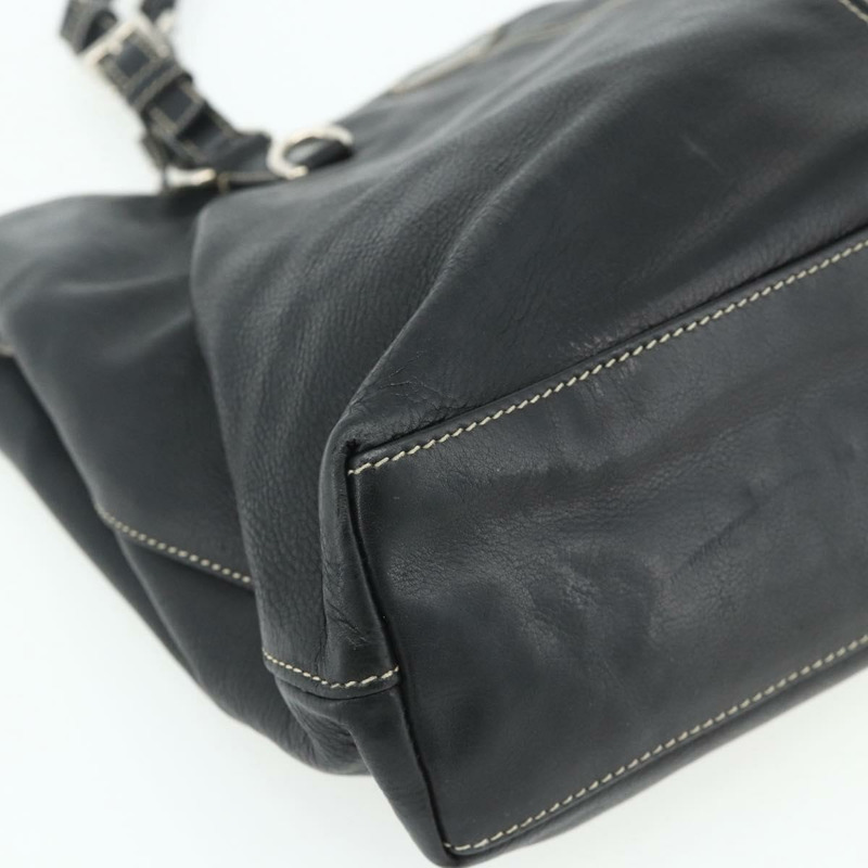 【日本直送】PRADA 皮革手提包 黑色 銀色 正品 179472A-14