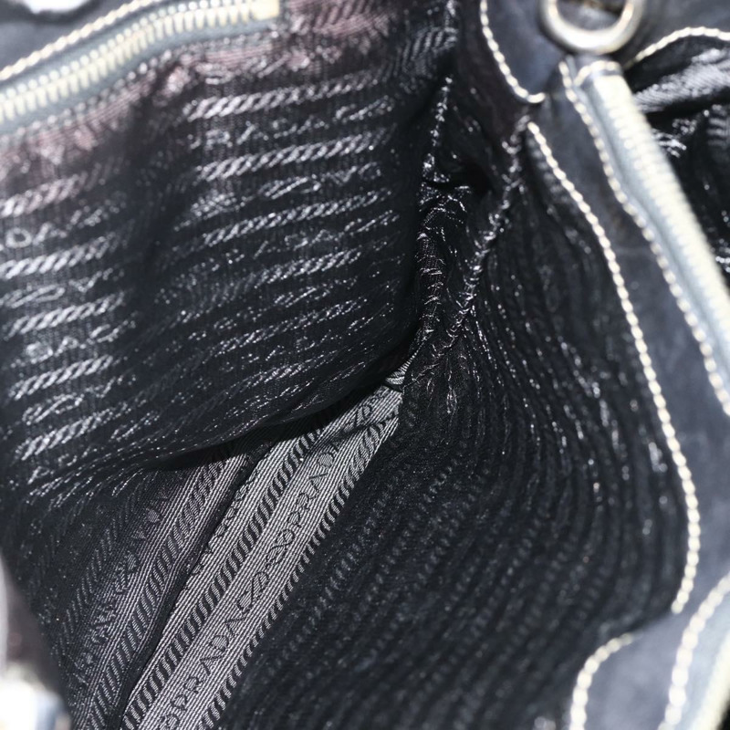 【日本直送】PRADA 皮革手提包 黑色 銀色 正品 179472A-18