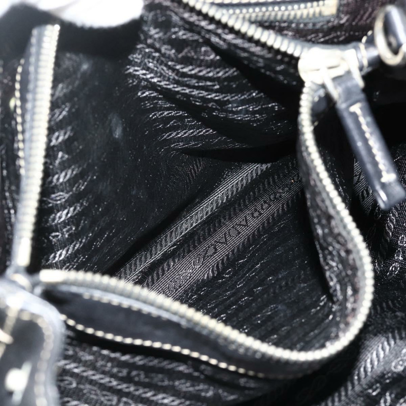 【日本直送】PRADA 皮革手提包 黑色 銀色 正品 179472A-23