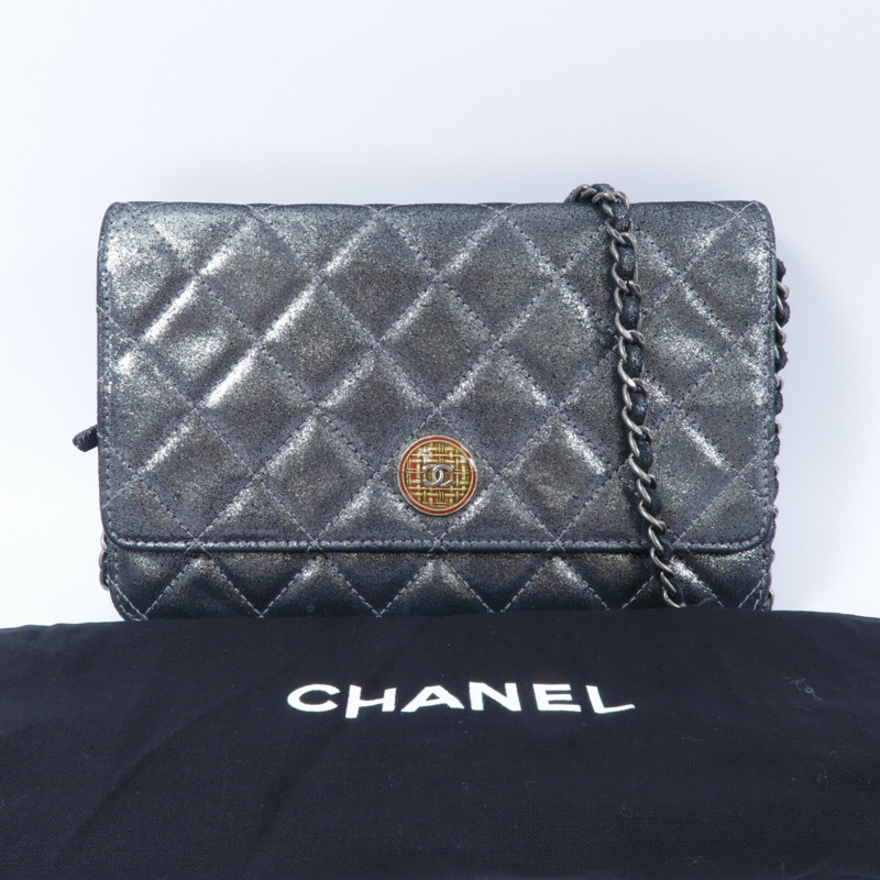 CHANEL 帆布Wallet On Chain鏈帶肩背袋-10