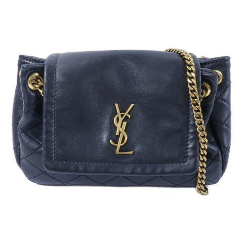 YVES SAINT LAURENT 羊皮皮革Mini Nolita鏈帶肩背袋