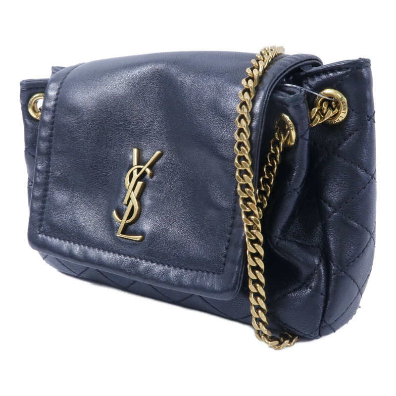 YVES SAINT LAURENT 羊皮皮革Mini Nolita鏈帶肩背袋-2