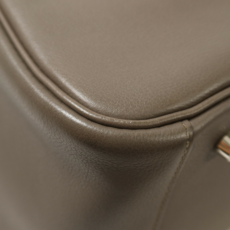HERMES Evercolor皮革Lindy 34手挽肩背兩用袋Etain-10