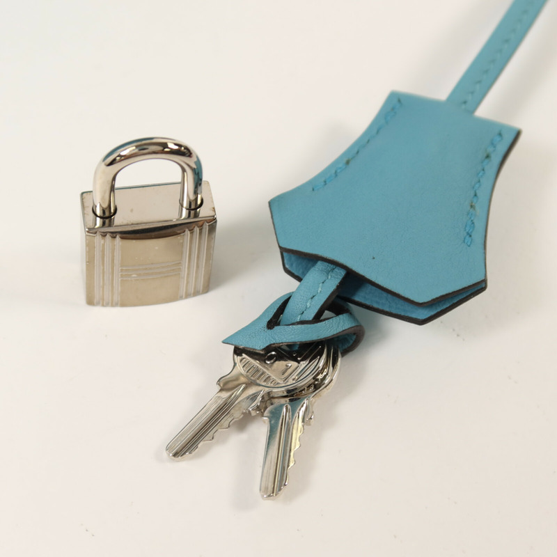 HERMES Clemence皮革Toolbox 26手挽肩背兩用袋Bleu Saint Cyr-14