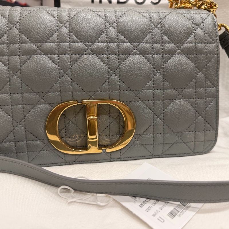 DIOR CARO 牛皮 藍灰色 M41G caro 中號 medium 25公分-0