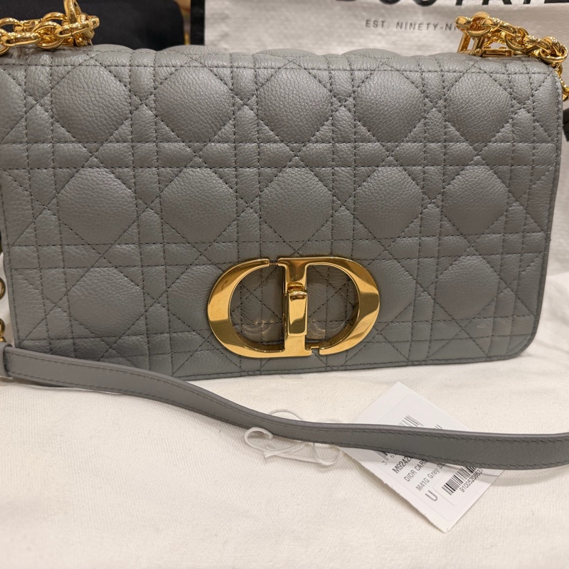 DIOR CARO 牛皮 藍灰色 M41G caro 中號 medium 25公分-1