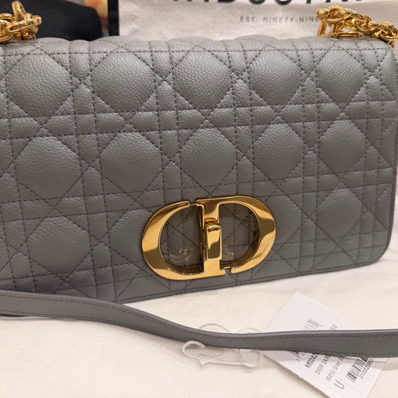 DIOR CARO 牛皮 藍灰色 M41G caro 中號 medium 25公分-2