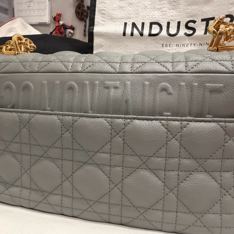 DIOR CARO 牛皮 藍灰色 M41G caro 中號 medium 25公分-7