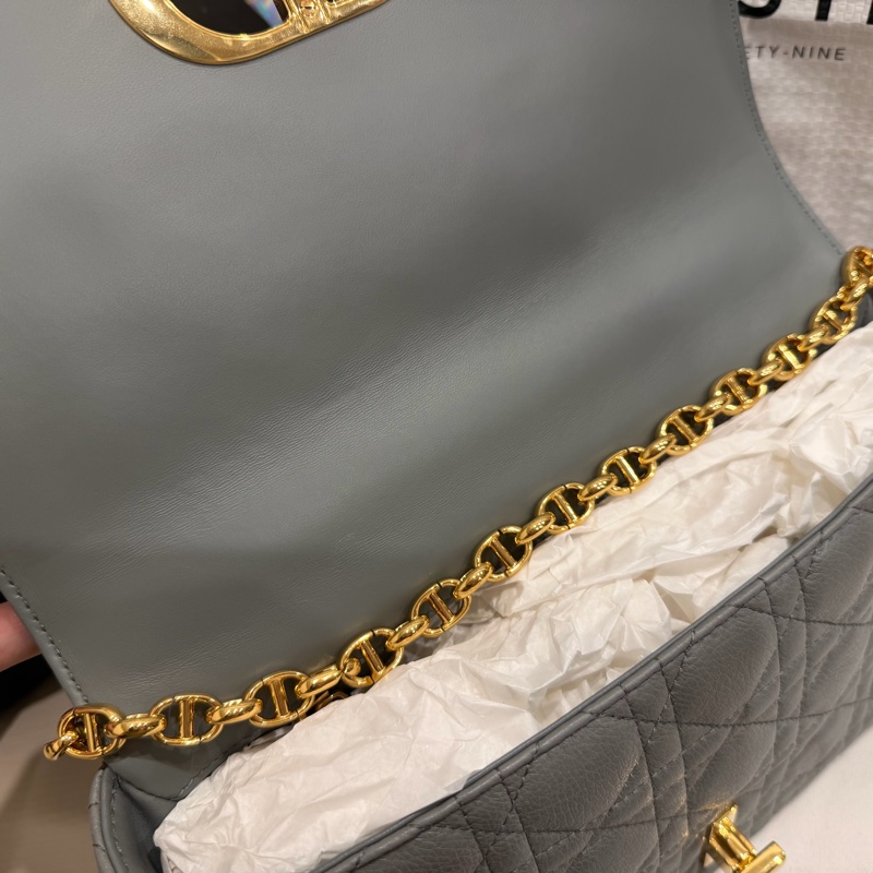 DIOR CARO 牛皮 藍灰色 M41G caro 中號 medium 25公分-9